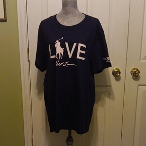 Ralph Lauren Men's Dark Blue Live Graphic Tee